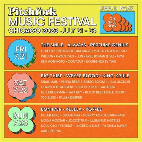 Pitchfork Music Festival announces 2023 full lineup and concert dates